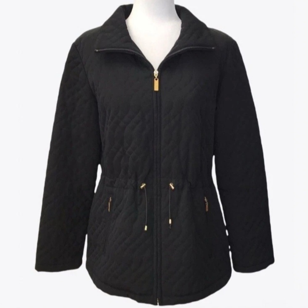 (EUC) Ellen Tracy Black Quilted Utility Jacket